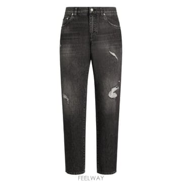 Dolce&Gabbana 25FW ��ü�ذ��ٳ� STRAIGHT ���� DISTRESSED EFFECT JEANS GP02XDG8NT2S25FW ��ü�ذ��ٳ� STRAIGHT ���� DISTRESSED EFFECT JEAN