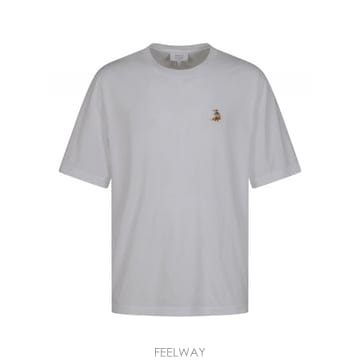 26SS Maison Kitsune 화이트 Dreaming Fox 컴포트 핏 T 셔츠 QM00102KJ702