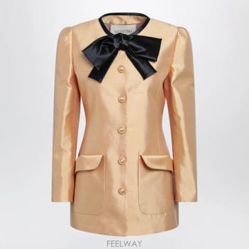 Valentino 26SS Valentino Pea ��Ʈ in shantung in melon ���� 8B0CJ4509F3F8E26SS Valentino Pea ��Ʈ in shantung in melon ���� 8B0C