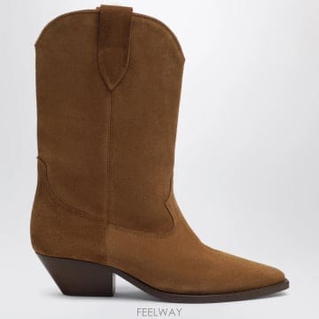 26FW 이자벨마랑 Suede 카우보이 앵클 부츠 with 힐 in cognac BO0003FAA1A03S5