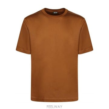 Zegna 26SS ������ ǻ�� ��ư T ����  Warm ���� color  ��Ʈ sleeves  Crew ��  UH326SS ������ ǻ�� ��ư T ����  Warm ���� color  ��Ʈ 