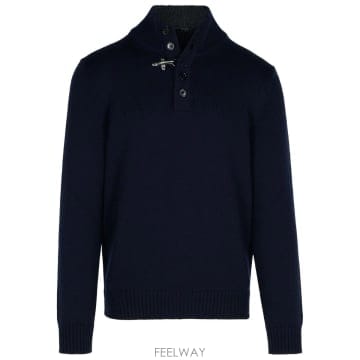 FAY 25FW FAY Maglia a collo alto con alamaro Fay NMMC1492120FJD025FW FAY Maglia a collo alto con alamaro Fay NMMC14921