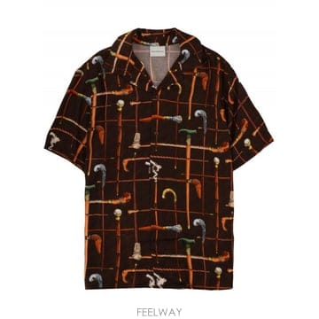 Drole de Monsieur 26SS ��ѵ幫�� CAMICIA CON STAMPA SH230VI033BROWN TP57789725826SS ��ѵ幫�� CAMICIA CON STAMPA SH230VI033BROWN TP5