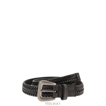 Brunello Cucinelli ���ڷ� ��ġ�ڸ� Braided stretch ���� ��Ʈ with Eco Finish brass buckle���ڷ� ��ġ�ڸ� Braided stretch ���� ��Ʈ with Eco F