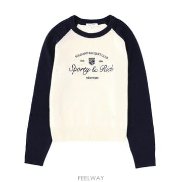 Sporty & Rich 25FW SPORTY ��ġ ���� WITH �ΰ� WS07561412WH63ECRUDARKNAVY TP5704625FW SPORTY ��ġ ���� WITH �ΰ� WS07561412WH63ECRUDARK