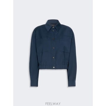 Max Mara 26FW �������� Giacca corta in tela di lana   BLU WE504604610600126FW �������� Giacca corta in tela di lana   BLU WE504