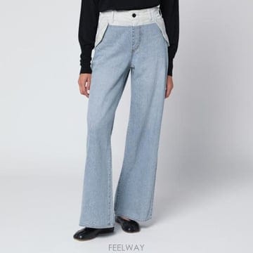 25FW Sacai 블루 light grey 투 tone jeans 2507965DE455 TP5804290