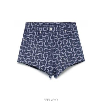 지방시 모노그램 데님 숏팬츠 블루