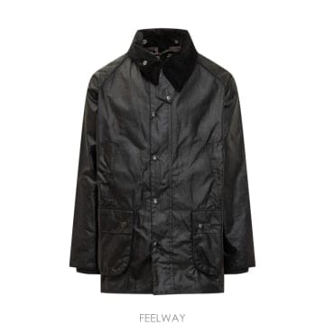 Barbour Waxed 자켓 With Pockets 앤 벨벳 Collar MWX0018MWXBK91 TP5