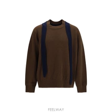 [B1] 사카이 2604069M 라운드넥 니트 스웨터 남성 2604069M605