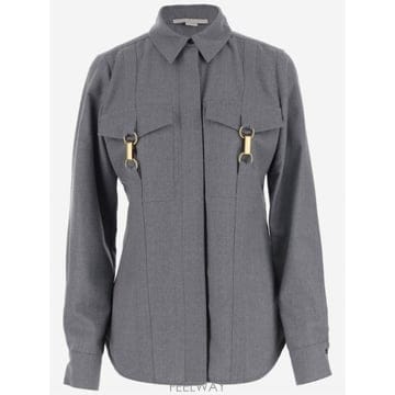 24FW 스텔라 매카트니 울 셔츠 Embellished With Buckles 6201203CU7031264