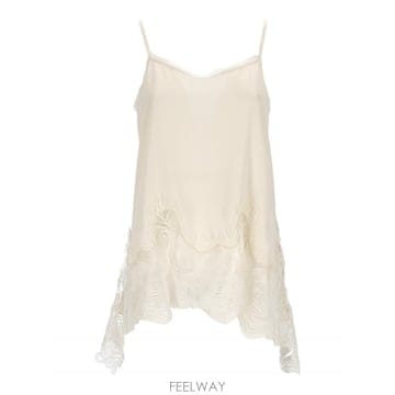 Fabiana Filippi 26SS �ĺ�Ƴ� �ʸ��� CREPE DE CHINE �� LINGERIE ž WITH ���̽� TRIMS TPD26SS �ĺ�Ƴ� �ʸ��� CREPE DE CHINE �� LINGERIE ž WIT