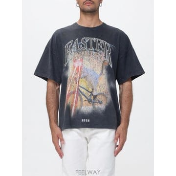 MSGM 26SS Msgm T ���� girocollo Msgm in cotone con stampa �ΰ� 4040MM26SS Msgm T ���� girocollo Msgm in cotone con stampa 