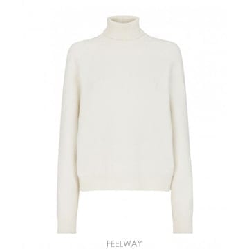 26SS Fendi 화이트 캐시미어 블렌드 스웨터 FZXC46ASJJF08QQ TP579437045