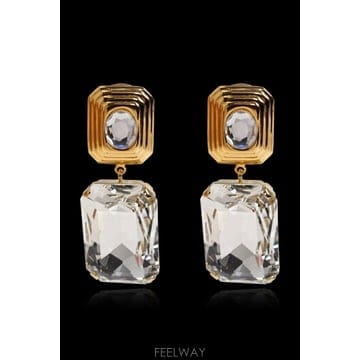 ALESSANDRA RICH 26FW �˷�����ġ Clip on earrings with ũ����Ż FABA3359J00240002CRY26FW �˷�����ġ Clip on earrings with ũ����Ż FAB