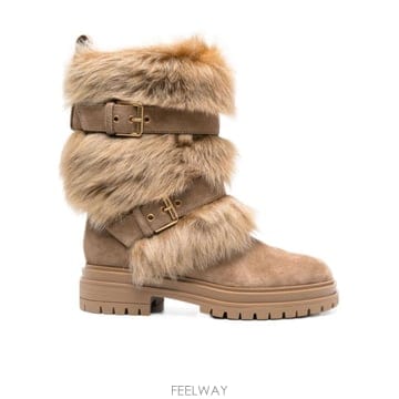 Gianvito Rossi 26SS ���Ⱥ���ξ� Camel suede �� fur Maverick ��Ŭ ���� G7298420GOMSBAC26SS ���Ⱥ���ξ� Camel suede �� fur Maverick ��Ŭ ��