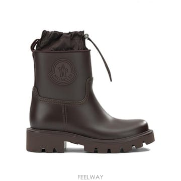 26FW Moncler Kickstream 레인 부츠 in 브라운 PVC 앤 nylon 4G00190M452