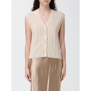 Max Mara 26SS �������� Gilet MM �������� in maglia di puro lino con scollo a26SS �������� Gilet MM �������� in maglia di puro lino