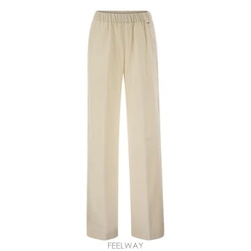 26FW 에르노 와이드 레그 flannel effect trousers with elasticated 웨이스