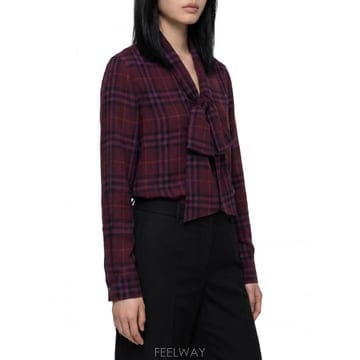 26FW 버버리 Rhiannon 체크 셔츠 with 스카프 8132545C6645 TP580806009