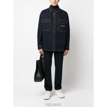 Palm Angels 23FW �ʿ����� �ΰ� embroidered ���� ���� PMYD020F23DEN0014601 TP57890323FW �ʿ����� �ΰ� embroidered ���� ���� PMYD020F23DEN
