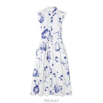 ERDEM 26SS ERDEM ���� �巹�� SS25D6WCCPCARNATIONCYANOTYPEWHITE TP58027426SS ERDEM ���� �巹�� SS25D6WCCPCARNATIONCYANOTYPEWHI