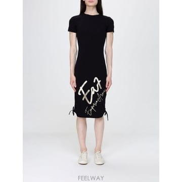 Armani 26SS E A 7 Abito midi in cotone stretch con �ΰ� 7W001062AF10326SS E A 7 Abito midi in cotone stretch con �ΰ� 7W001