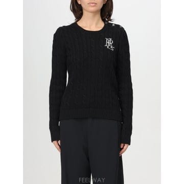 Ralph Lauren 25FW ���� �η� Pullover in cotone con monogramma Lauren ���� �η� 2025FW ���� �η� Pullover in cotone con monogramma Laure