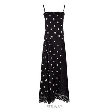 Sportmax 26SS ������ �ƽ� SPXCAPO   Polka dot ��ũ midi �巹�� with ���̽� inserts26SS ������ �ƽ� SPXCAPO   Polka dot ��ũ midi �巹�� 