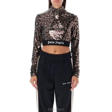 Palm Angels 23SS �ʿ����� Cropped �ΰ� sequins ž PWAB038F23FAB0016010 TP57774923SS �ʿ����� Cropped �ΰ� sequins ž PWAB038F23FAB001
