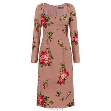 Dolce&Gabbana 26SS ��ü�ذ��ٳ� Bouquet rose ����Ʈ sheath �巹�� F612TTFSA8QHF5ZN TP526SS ��ü�ذ��ٳ� Bouquet rose ����Ʈ sheath �巹�� F6