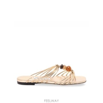 Jimmy Choo 26FW ������  Lova Mule Flat  LOVAMULEFLATIPRGOLD TP58055741426FW ������  Lova Mule Flat  LOVAMULEFLATIPRGOLD TP580