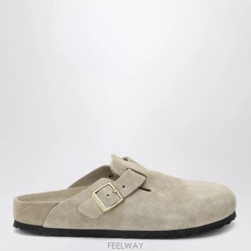 Birkenstock 26SS BIRKENSTOCK Boston Exquisite suede clogs in taupe 1031526SS BIRKENSTOCK Boston Exquisite suede clogs in taupe