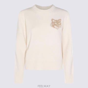 Maison Kitsune 25FW Maison Kitsune FOX HEAD INTARSIA MERINO ���� NW00808KM03225FW Maison Kitsune FOX HEAD INTARSIA MERINO ���� NW00
