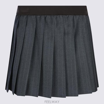 Miu Miu 25FW �̿�̿� Pleated pinstripe �̴� ��ĿƮ MG2529SOOO174XF0480 TP57725FW �̿�̿� Pleated pinstripe �̴� ��ĿƮ MG2529SOOO