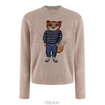 Maison Kitsune 26SS Maison Kitsune �巹�� FOX INTARSIA �� ���� PW00812KH0002038226SS Maison Kitsune �巹�� FOX INTARSIA �� ���� PW0081
