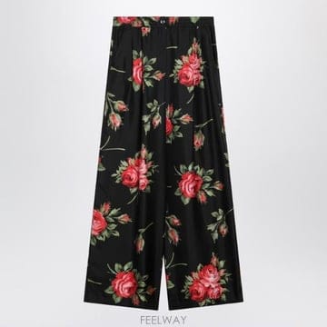 Dolce&Gabbana 26SS ��ü�ذ��ٳ� ��ũ trousers with floral motif FTDIVTIS11GHN5ZN T26SS ��ü�ذ��ٳ� ��ũ trousers with floral motif FTDI