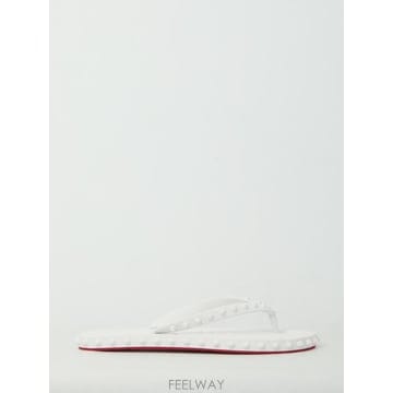 Christian Louboutin 26FW ũ����������� Super Loubi Flip slide ���� 1230961W222BIANCO TP526FW ũ����������� Super Loubi Flip slide ���� 123096