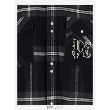 Palm Angels 24SS �ʿ����� Monogram üũ �������� PMES023R24FAB0011103 TP57774949924SS �ʿ����� Monogram üũ �������� PMES023R24FAB0011