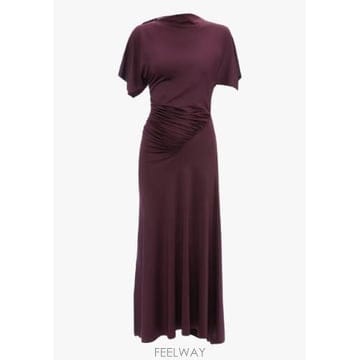 Victoria Beckham 26FW ���丮�ƺ��� CAP SLEEVE �巹�� 1326JDR007350ABLACKCURRANT TP578326FW ���丮�ƺ��� CAP SLEEVE �巹�� 1326JDR007350ABLAC