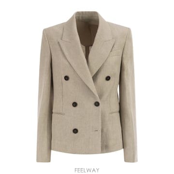 Brunello Cucinelli 26SS ���ڷ� ��ġ�ڸ� Linen blend double breasted �������� MH5287413C0026SS ���ڷ� ��ġ�ڸ� Linen blend double breasted ��