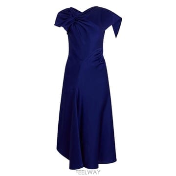 Victoria Beckham 26SS ���丮�ƺ��� Asymmetric Bright Indigo Crepe Back Sat 1226WDR026SS ���丮�ƺ��� Asymmetric Bright Indigo Crepe Back 