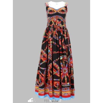 Dolce&Gabbana 26FW ��ü�ذ��ٳ� ABITO LUNGO IN POPELINE CON STAMPA F6TTHTGDDTFS926FW ��ü�ذ��ٳ� ABITO LUNGO IN POPELINE CON STAMPA F