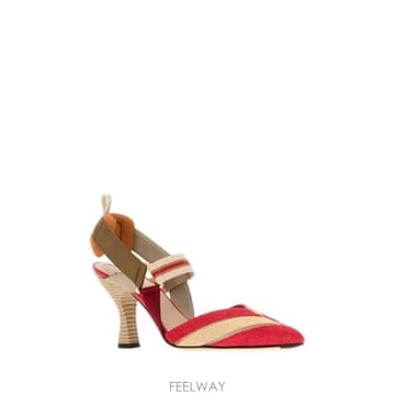FENDI 26SS Fendi Embroidered raffia colibrA pumps 8J8805AY1KF1WCI26SS Fendi Embroidered raffia colibrA pumps 8J8805AY1K