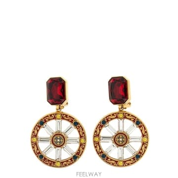 Dolce&Gabbana 26FW ��ü�ذ��ٳ� Clip on earrings with ����ũ�� ũ����Ż WES6C4W11118757926FW ��ü�ذ��ٳ� Clip on earrings with ����ũ�� ũ��