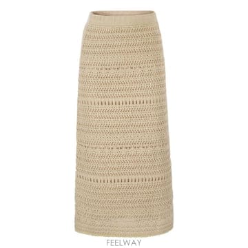 Fabiana Filippi 26SS �ĺ�Ƴ� �ʸ��� ��ư �� linen crochet midi pencil ��ĿƮ GND266F383L26SS �ĺ�Ƴ� �ʸ��� ��ư �� linen crochet midi pencil