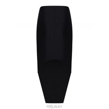 24SS Givenchy 블랙 울 앤 모헤어 Asymmetric Midi 스커트 BW40TH100H001 T