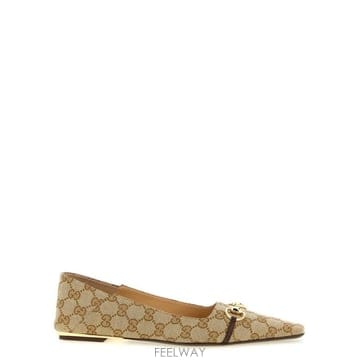 GUCCI ���� Ballet flat Vittoria in mixed ��ư with GG monogram jacquar���� Ballet flat Vittoria in mixed ��ư with GG monogr
