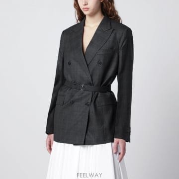 PRADA 26SS ����� Double breasted �� ���� with üũ pattern P595PHOOO1N01F26SS ����� Double breasted �� ���� with üũ pattern 
