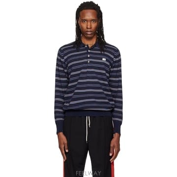 웨일즈 보너 네이비 John Smedley 빔 폴로 셔츠 MA26KNA4941 WO04 585 TP87662